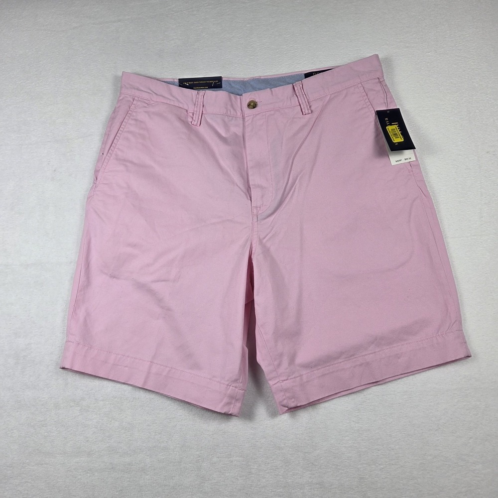 Polo Ralph Lauren Shorts Men's 35 Pink Chino Flat Front Cotton Casual Spring New